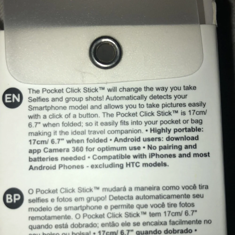 Pocket self stick no Bluetooth battery use just click to save a memory.